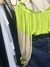 Blusa cropped ombro a ombro verde neon e areia - B. Bouclé - NINA MELANINA BRECHÓ