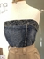 Blusa top jeans com miçangas - K9 - loja online