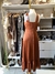 Vestido terracota midi acetinado na internet