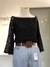 Cropped preto em renda ombro a ombro - ROSA DAHLIA