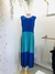 Vestido casual longo azul e verde