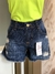 Short jeans azul bolso desfiado - Bludenim