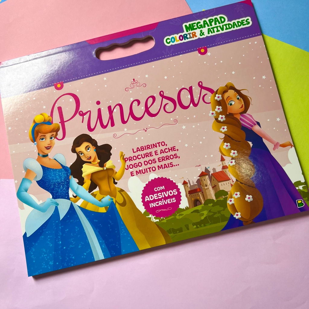 Livro Megapad - Colorir & Atividades com Adesivos: Princesas