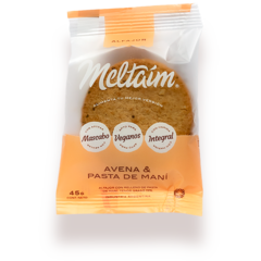 Alfajor vegano de avena y pasta de maní Meltaim x 45 gr