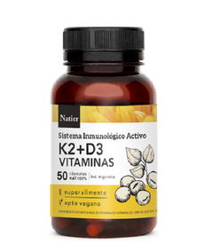 Vitamina K2 + D3 Natier x 50 cápsulas