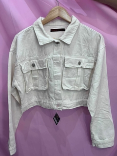 CAMPERA DENIM CARGO - BLANCA - tienda online