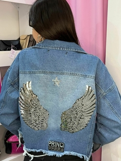 CAMPERA DENIM DESFLECADA- AZUL