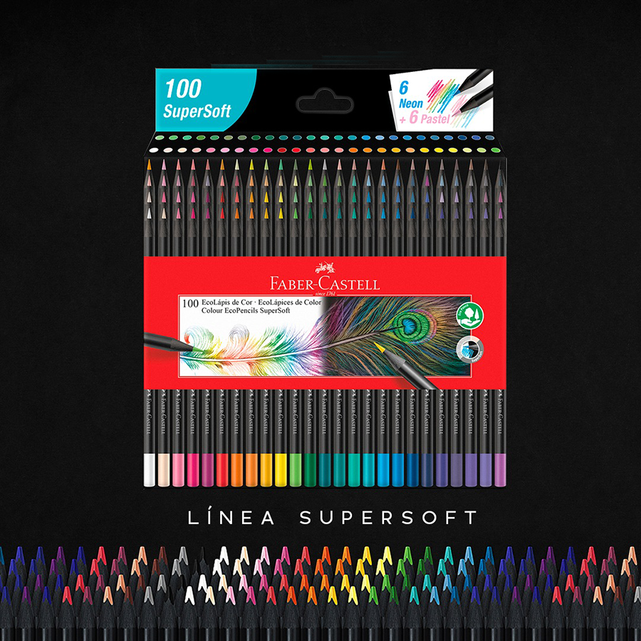 Colores Faber-Castell SuperSoft x 100 unidades