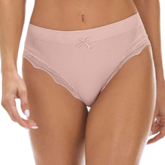 Calcinha Biquíni Anatômica Jacquard sem Costura Rosa Blush - Cod.ZR0203-017-1919-V02