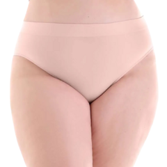 Calcinha Comfort Larga Plus Size sem Costura Cavada Rosa Blush - ZR0207-030-C571