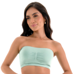 Top Faixa com Bojo Removível Sem Costura Verde Primavera - Cod.ZR0300-009-C431