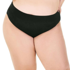 Calcinha Tanga Plus Size Jacquard Sem Costura Preto- Cod.ZR0201-085-1806-V01