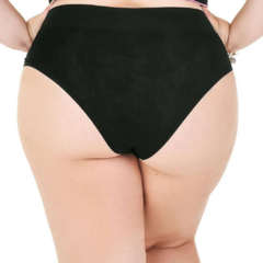 Calcinha Tanga Plus Size Jacquard Sem Costura Preto- Cod.ZR0201-085-1806-V01 - comprar online