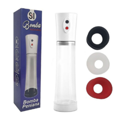 Bomba Elétrica Peniana - 3 Aneis de Silicone - Pênis Pump - SI - Cod.1264 - comprar online