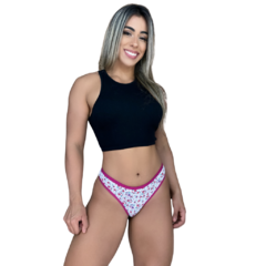 Tanga Básica em Microfibra Estampada Linda Mulher - Cod.LM009 - comprar online