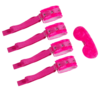 Kit Bondagem 4 Amarras + Venda Pelucia - ROSA - Cod.KBOR103