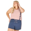 Pijama Plus Size Blusa Regata e Short Rosa com Cinza - Cod.ZR3205-014-1830-V01