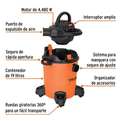 Aspiradora/sopladora de sólidos y líquidos 5 gal, plástica código 101521 clave ASP-5S - comprar en línea