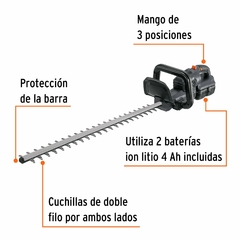 Cortasetos inalámbrico 1/2", 40 V, Truper MAX. CÓDIGO: 102490 CLAVE: MAX-40C - comprar en línea