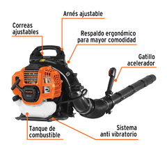 Sopladora con motor de 53cc a gasolina, tipo mochila, Truper. CÓDIGO: 102970 CLAVE: SOPLA-53 - comprar en línea