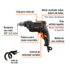 Taladro 1/4", 380W, TRUPER INDUSTRIAL. CÓDIGO: 103067 CLAVE: TAL-1/4N - comprar en línea