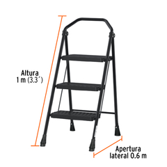 Escalera tubular, plegable, 3 peldaños, Truper. CÓDIGO: 103143 CLAVE: ESTU-3 en internet