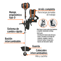 Desbrozadora multifuncional 4 en 1, a gasolina 45 cc, Truper. CÓDIGO: 103205 CLAVE: DES-45M en internet