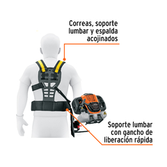 Desbrozadora multifuncional 4 en 1, a gasolina 45 cc, Truper. CÓDIGO: 103205 CLAVE: DES-45M - ROALHERRAMIENTAS