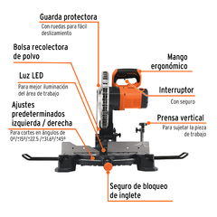 Sierra de inglete 10", 1800 W compuesta, Truper. CÓDIGO: 103236 CLAVE: SINCO-10-3 - ROALHERRAMIENTAS