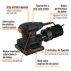 Lijadora orbital 1/4 hoja, 300W, TRUPER INDUSTRIAL. CÓDIGO: 103325 CLAVE: LIOR-1/4N2 en internet