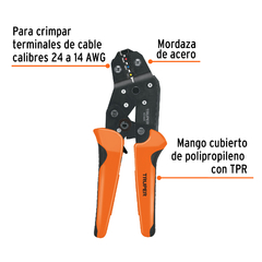 Kit de crimpadora y 500 terminales con aislamiento, Truper. CÓDIGO: 103328 CLAVE: PCT-8K - comprar en línea