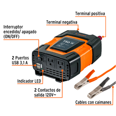 Inversor de corriente de 750 W, Truper. CÓDIGO: 10490 CLAVE: INCO-750 en internet