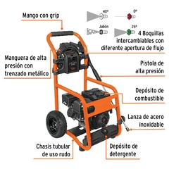 Hidrolavadora con motor a gasolina, 2,800 PSI, Truper. CÓDIGO: 12908 CLAVE: LAGAS-2800 - comprar en línea