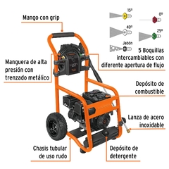 Hidrolavadora con motor a gasolina, 3,300 PSI, Truper. CÓDIGO: 12909 CLAVE: LAGAS-3300 - comprar en línea