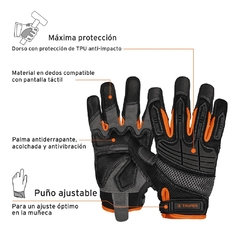 GUANTES PARA MECÁNICOS CON PROTECCIÓN ANTI-IMPACTO  CÓDIGO: 15158  CLAVE: GU-665