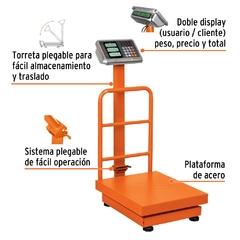 Báscula capacidad 200 kg plegable de plataforma, Truper Código 15732. Clave: BAS-200PLA - comprar en línea