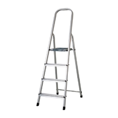 Escalera tubular plegable, 4 peldaños, aluminio, Truper. Codigo 16765 Clave ESTU-4A-4