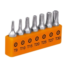 Juego de 7 puntas torx combinadas c/seguro largo 1", Expert. CÓDIGO: 17797 CLAVE: P7-15TS