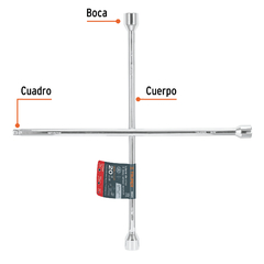 LLAVE DE CRUZ, 20" CON ENTRADA PARA DADO DE 1/2" CÓDIGO: 18024 CLAVE: LLCR-20D - comprar en línea