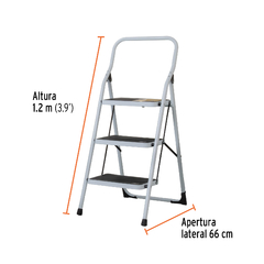 Escalera tubular, plegable, 3 peldaños, Pretul. Codigo 24120 Clave ESTU-3P-3 en internet