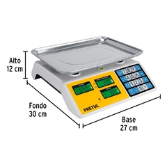 Báscula electrónica multifunciones capacidad 30kg, Pretul. CÓDIGO: 27119 CLAVE: BASE-30P - tienda en línea