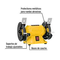 Esmeril de banco de 6" de 1/4 HP (185 W), Pretul. CÓDIGO: 28237 CLAVE: EBA-6P en internet