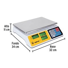 Báscula capacidad 40 kg electrónica multifunciones, Pretul. CÓDIGO: 29966 CLAVE: BASE-40P - tienda en línea