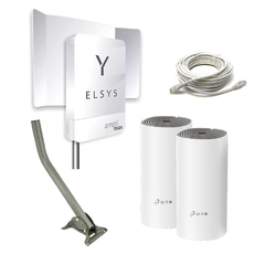 Elsys Amplimax con Módem WiFi Mesh, Cable de Red 20 Metros y Mástil
