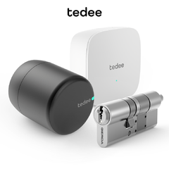 Kit Cerradura Tedee Pro Negra + Cylinder + Bridge