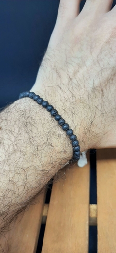 Pulseira Lava Pedra Vulcânica 4mm na internet