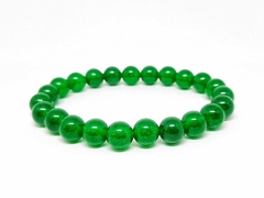 Pulseira Basic Pedra Jade Verde Esmeralda 8mm