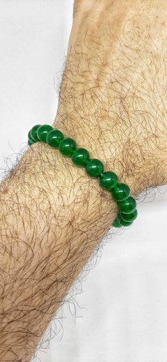 Pulseira Basic Pedra Jade Verde Esmeralda 8mm na internet