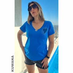 Remera V Electri Blue Love PREMIUM - comprar online