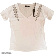 Remera escote V Thunder White PREMIUM